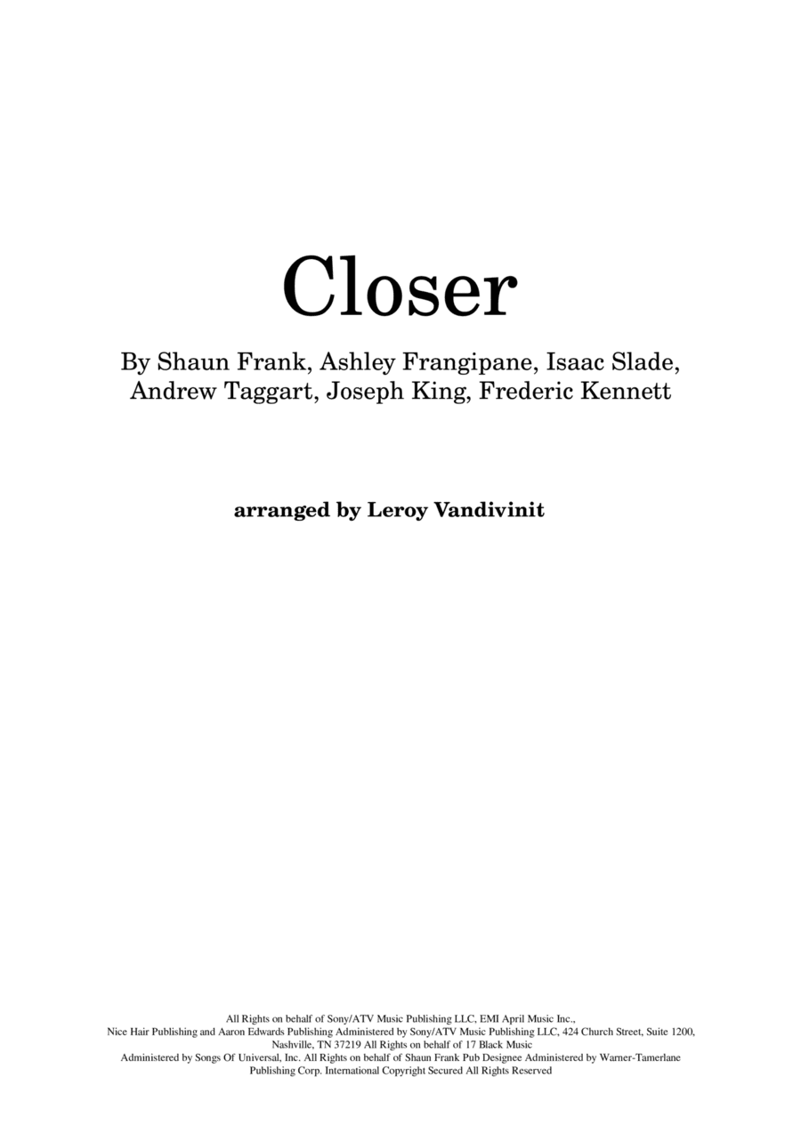 Closer (arr. Leroy Vandivinit)