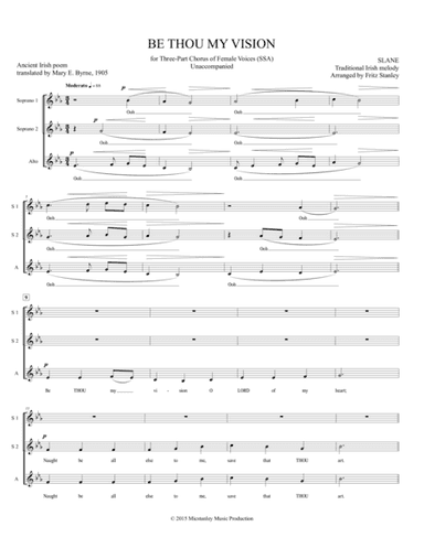 BE THOU MY VISION - SSA Acappella (arr. Fritz Stanley)