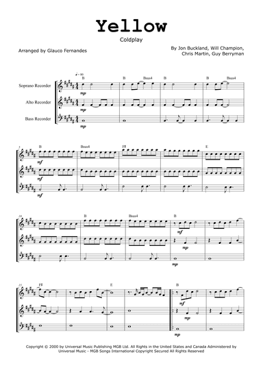 Yellow (arr. Glauco Fernandes)