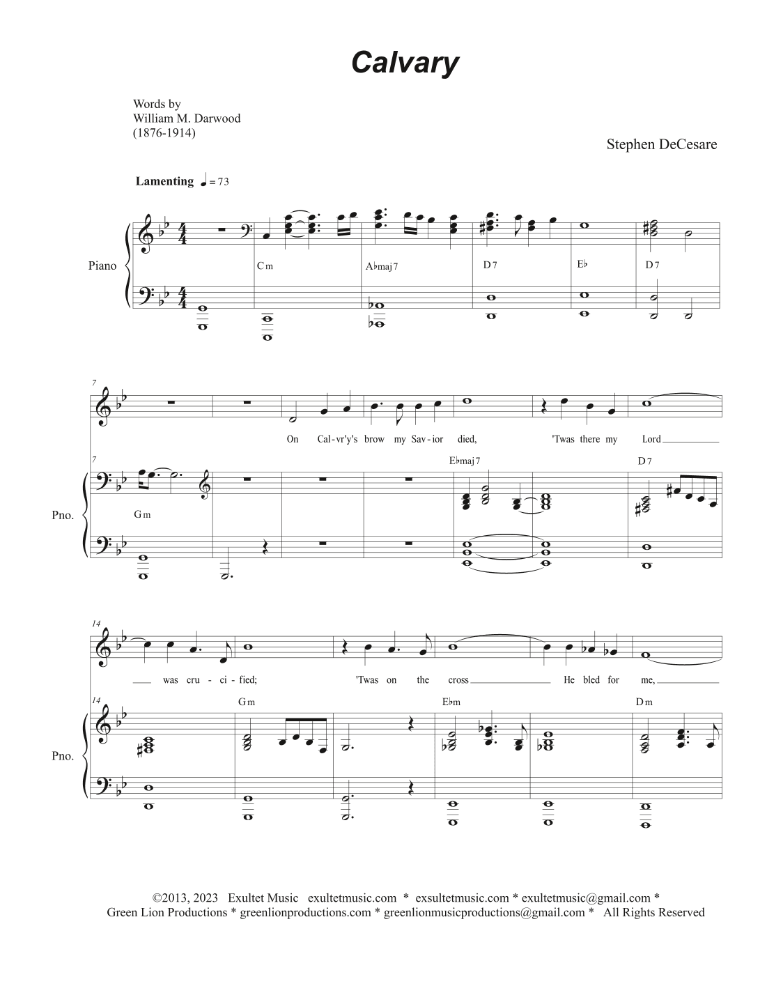 Calvary (Vocal solo)