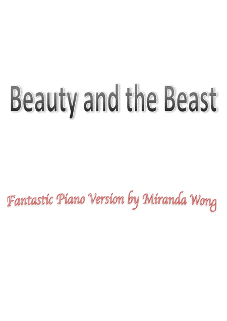Beauty And The Beast (arr. Miranda Wong)