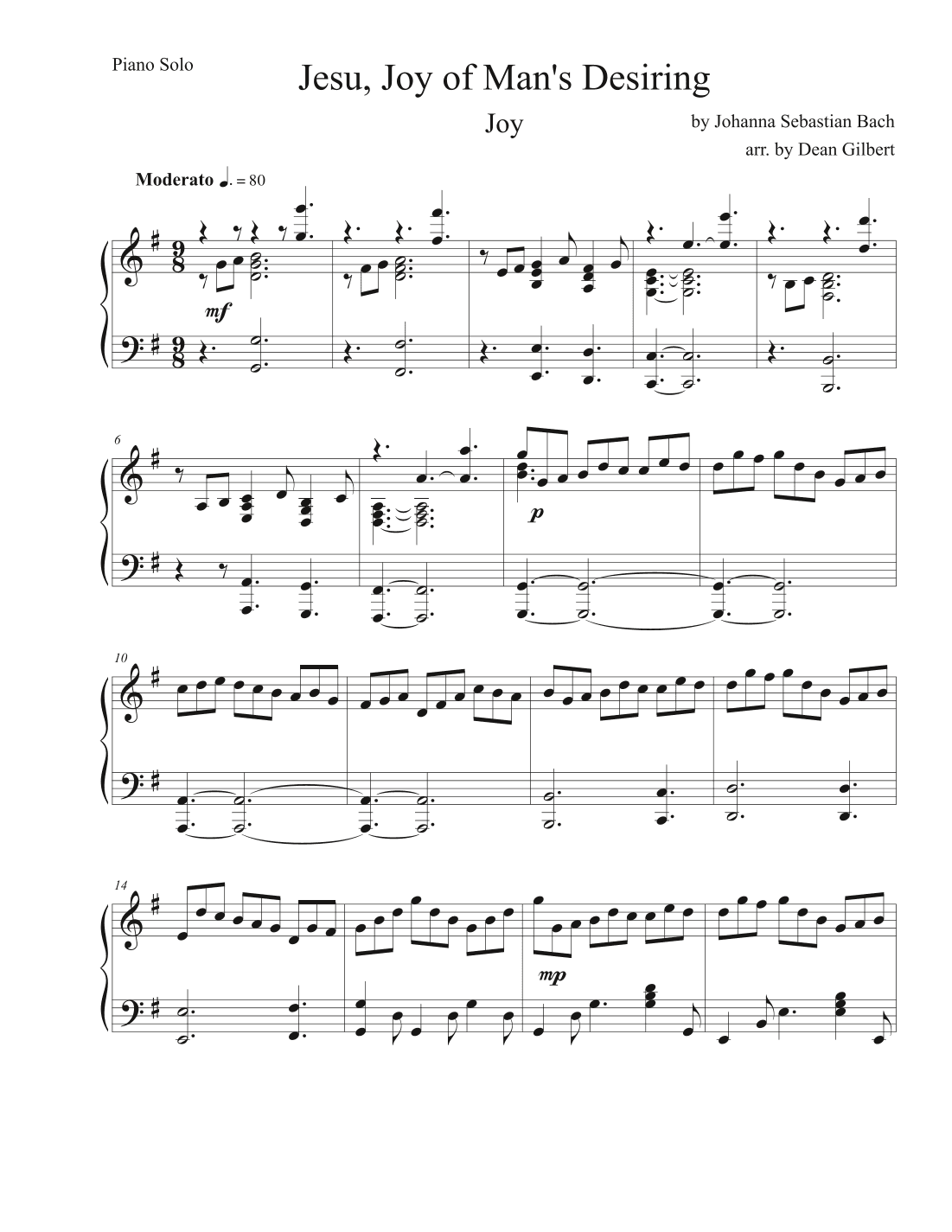 Jesu, Joy of Man's Desiring (arr. Dean Gilbert)