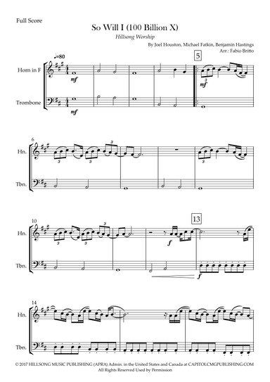 So Will I (100 Billion X) (arr. Fabio Britto)