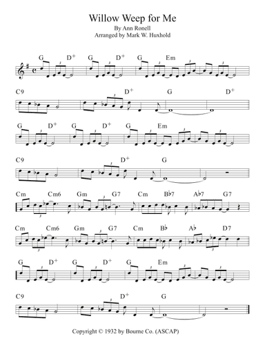 Willow Weep For Me (arr. Mark W. Huxhold)