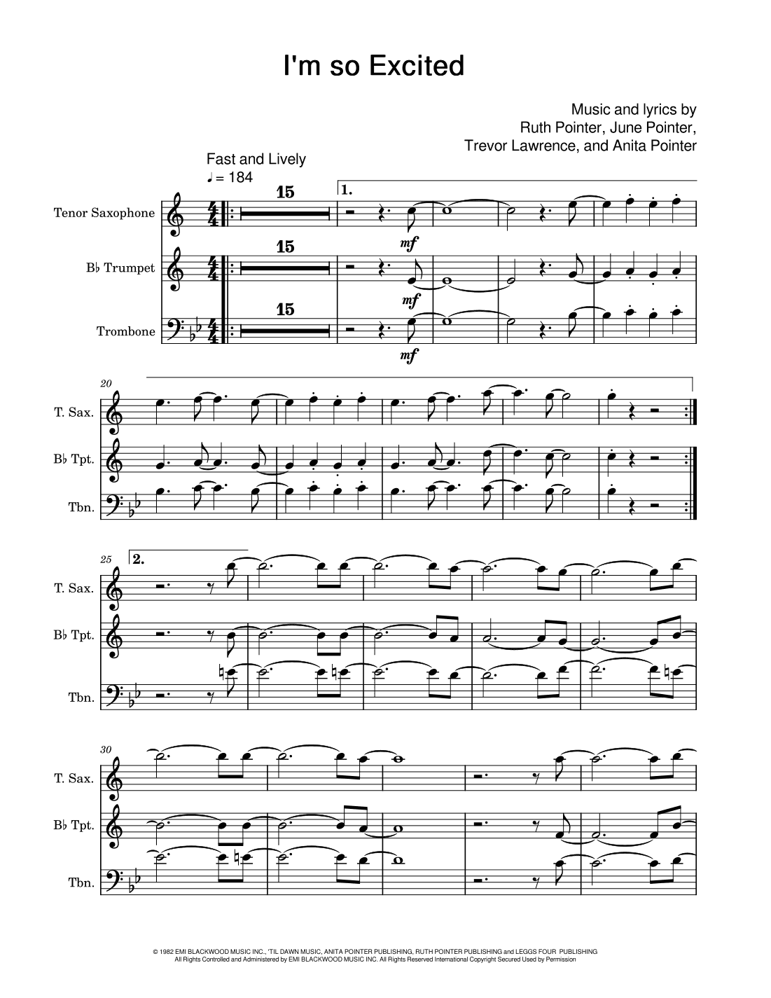 I'm So Excited (arr. David Lartey)