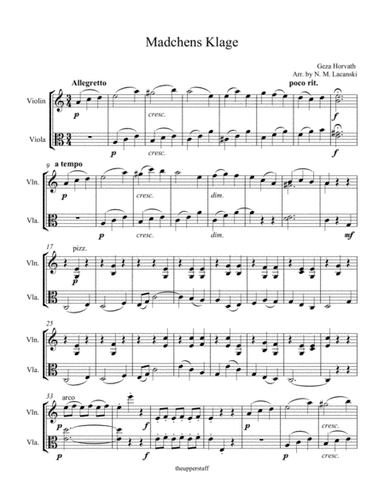 Madchens Klage (arr. Nick Lacanski)