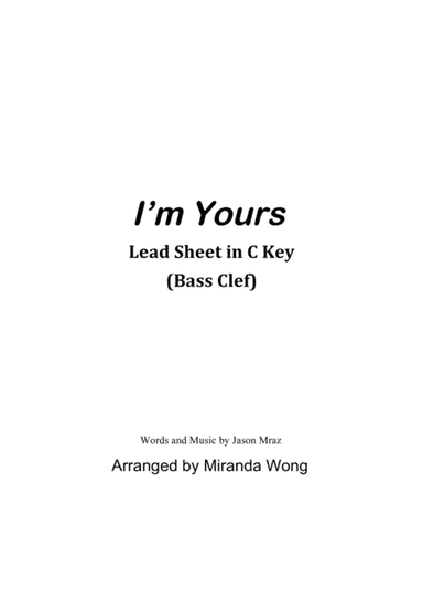 I'm Yours (arr. Miranda Wong)