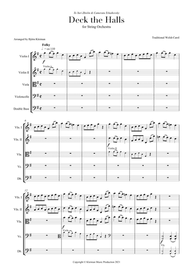Deck the Halls (arr. Björn Kleiman)