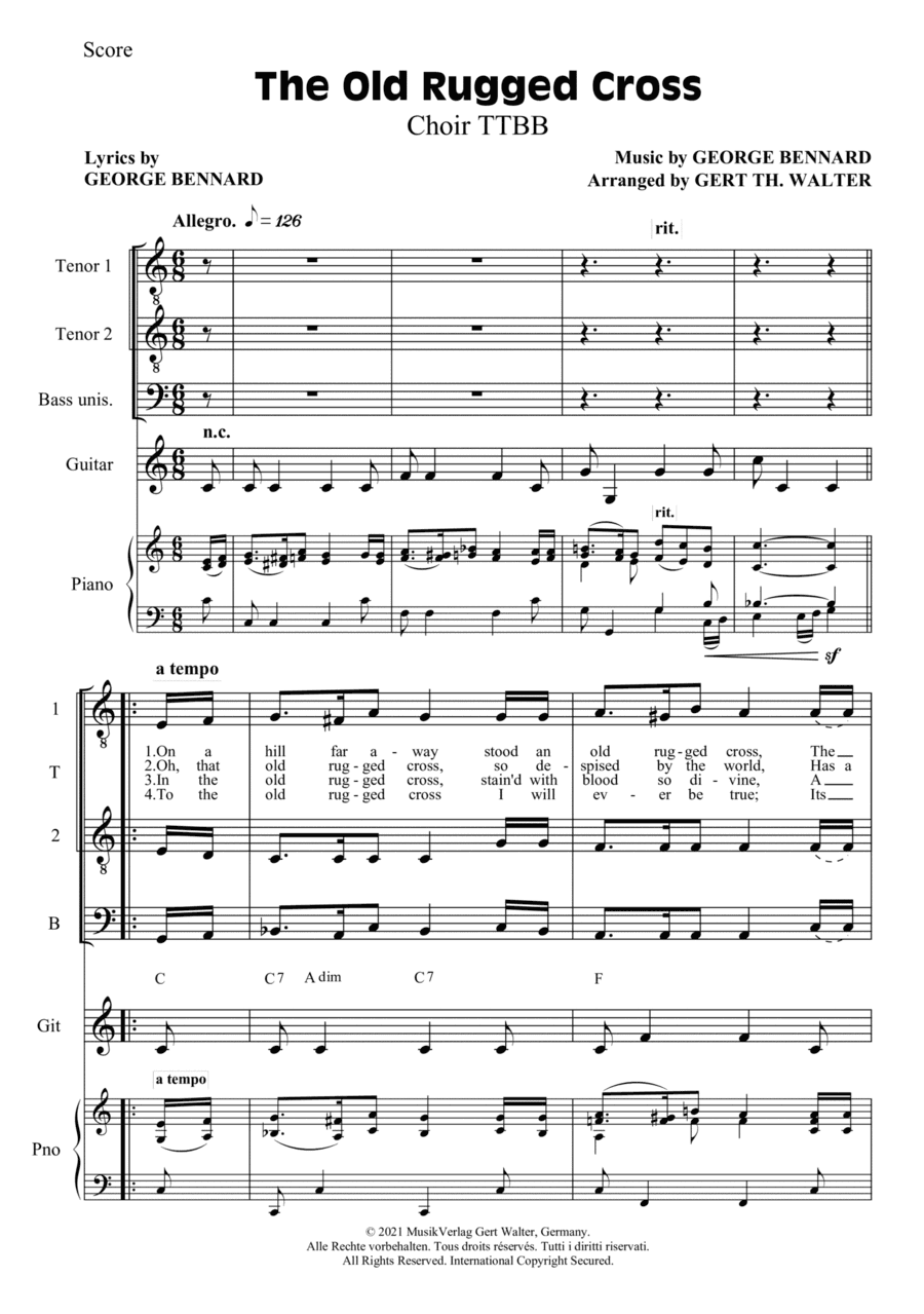 The Old Rugged Cross (arr. Gert Th. Walter)
