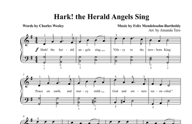 Hark! The Herald Angels Sing – Early Intermediate Christmas Piano Sheet Music (arr. Amanda Tero)