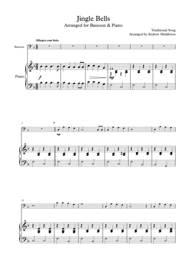 Jingle Bells arranged for Bassoon & Piano (arr. Andrew Middleton)