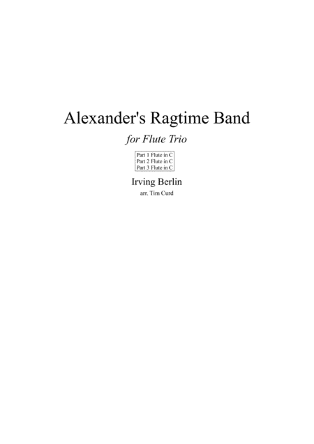 Alexander's Ragtime Band (arr. Tim Curd)