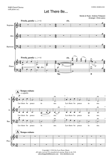Let There Be...[Peace, Faith, Hope, Love] (for SAB Choir)