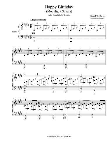 Happy Birthday (Moonlight Sonata), aka Candlelight Sonata
