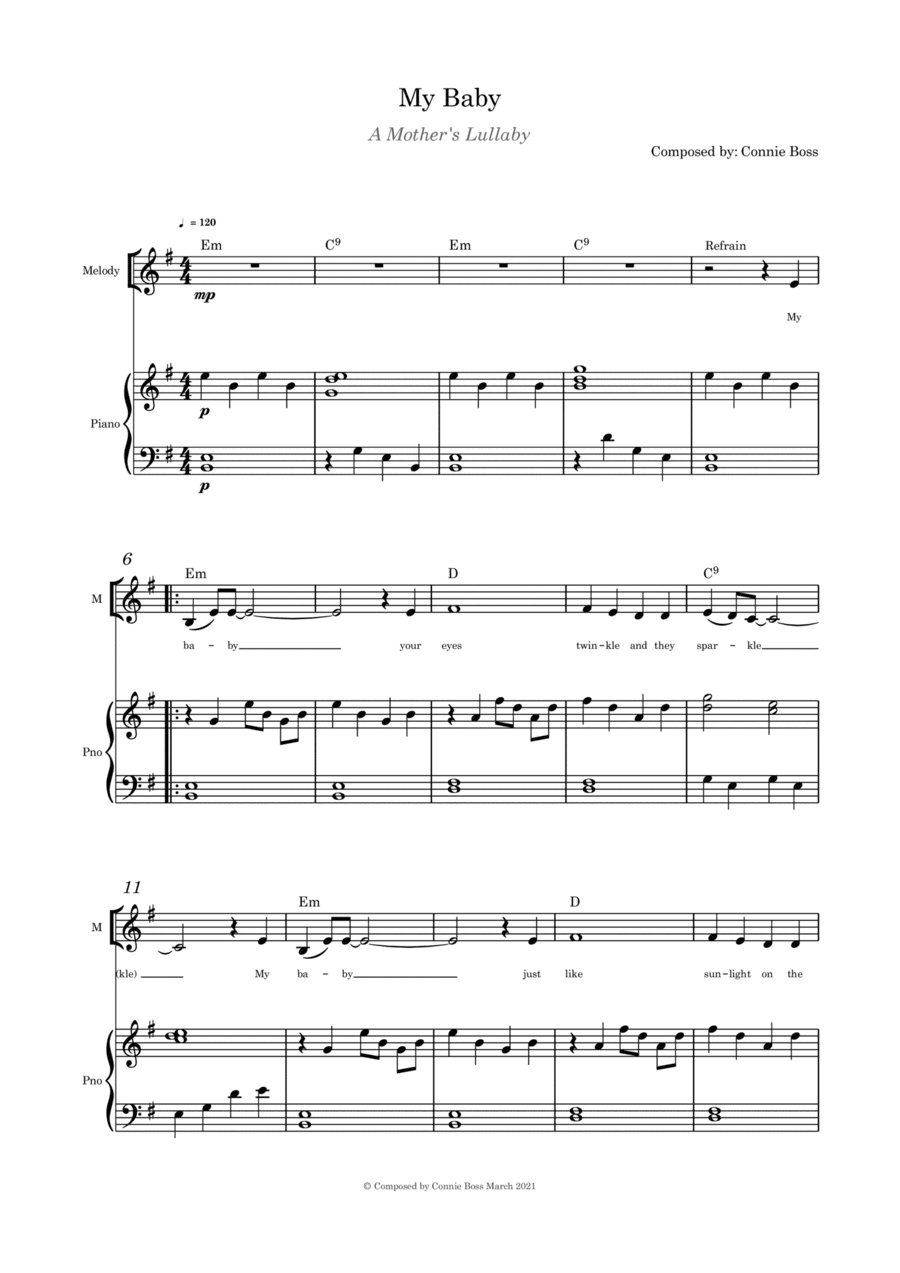 My Baby (A Mother's Lullaby) - solo and piano