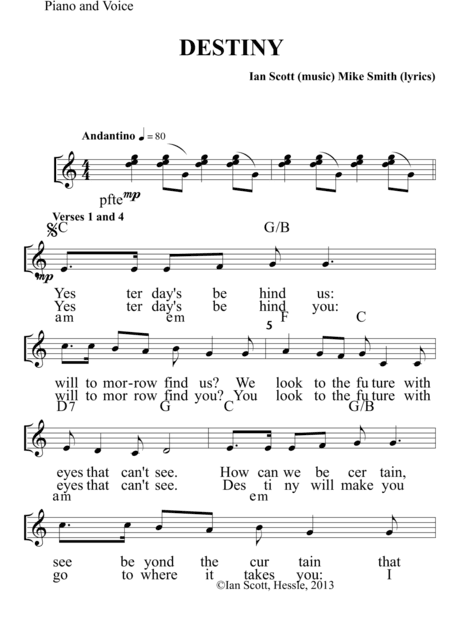 Destiny Lead Sheet