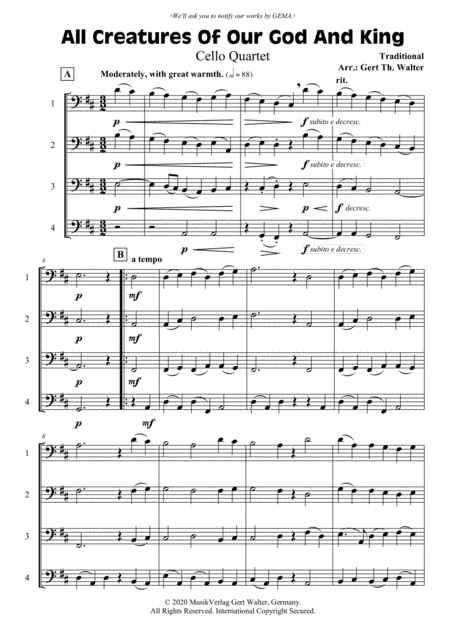 All Creatures Of Our God And King (arr. Gert Th. Walter)