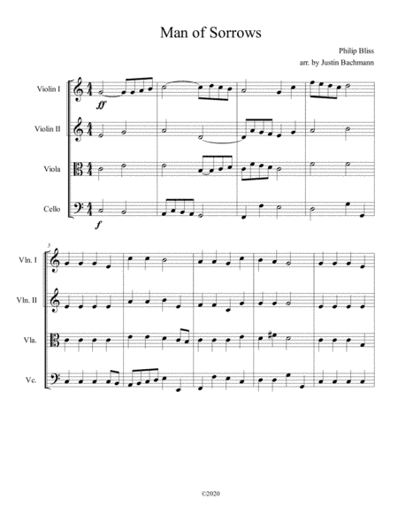 Man of Sorrows (score) (arr. Justin Bachmann)