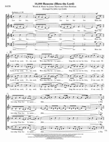 10,000 Reasons (Bless The Lord) (arr. John van Gulik)