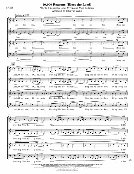 10,000 Reasons (Bless The Lord) (arr. John van Gulik)