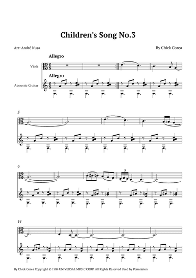 Children's Song No. 3 (arr. André Nusa)