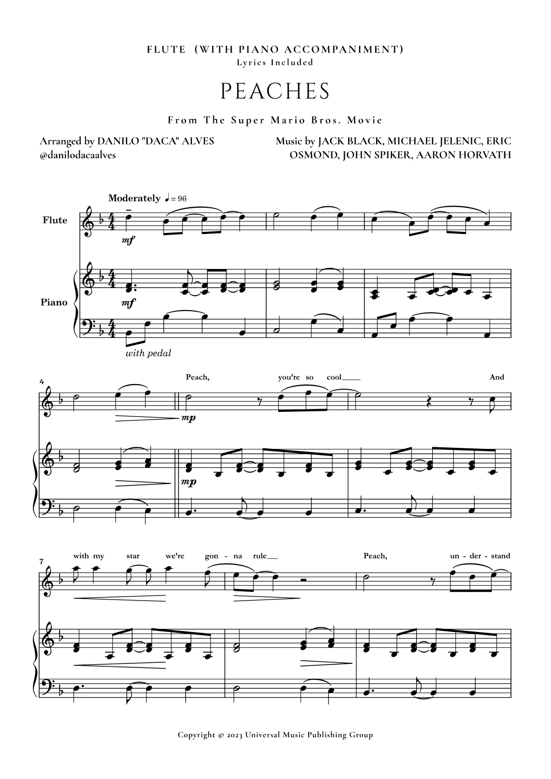Peaches (arr. Danilo "Daca" Alves)