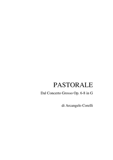 PASTORALE from Concerto Grosso Op. 6-8 in G  by Arcangelo Corelli - Arr. for Piano/Organ (arr. R. Tagliabue)