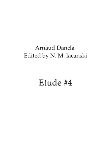 Etude #4 (arr. Nick M Lacanski)