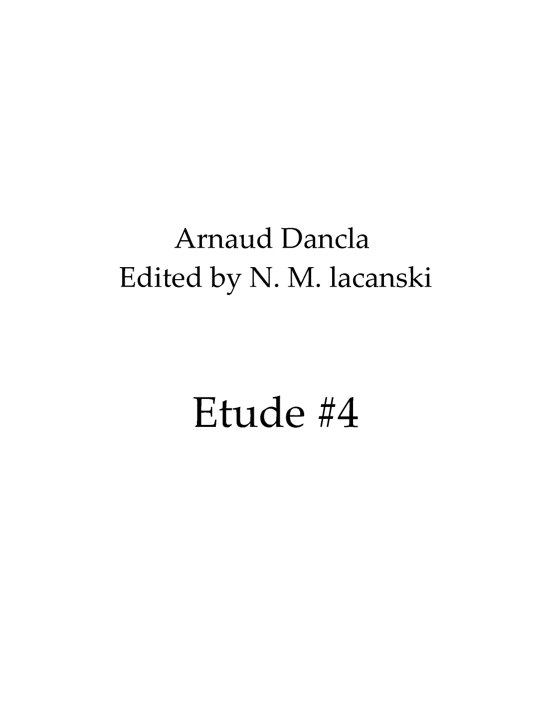 Etude #4 (arr. Nick M Lacanski)