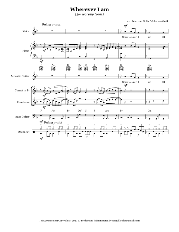Wherever I am (arr. John van Gulik)