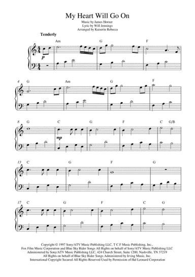 My Heart Will Go On (Love Theme from Titanic) (arr. Kaiserin Rebecca)