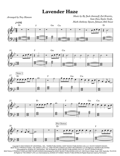 Lavender Haze (arr. Troy Hanson)