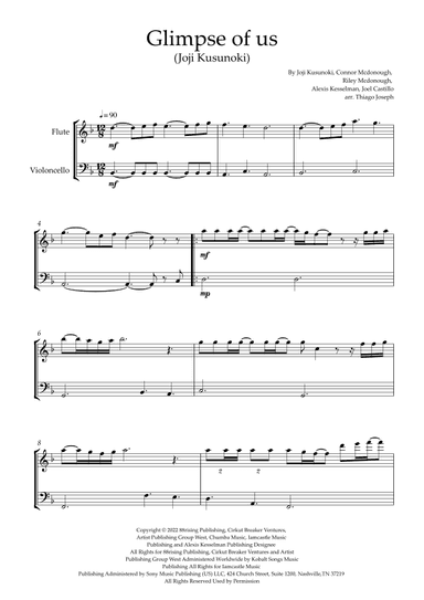 Glimpse Of Us (arr. Thiago Joseph)