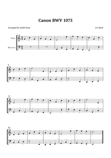 Canon BWV 1075 (arr. André Nusa)