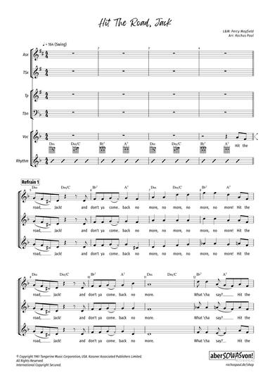 Hit The Road Jack (arr. Rochus Paul)