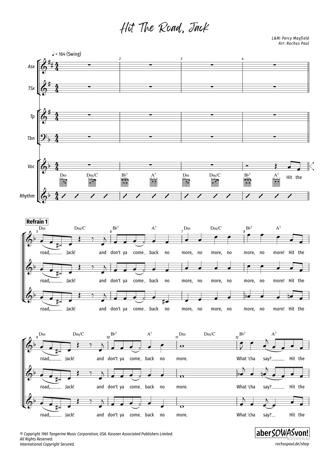 Hit The Road Jack (arr. Rochus Paul)