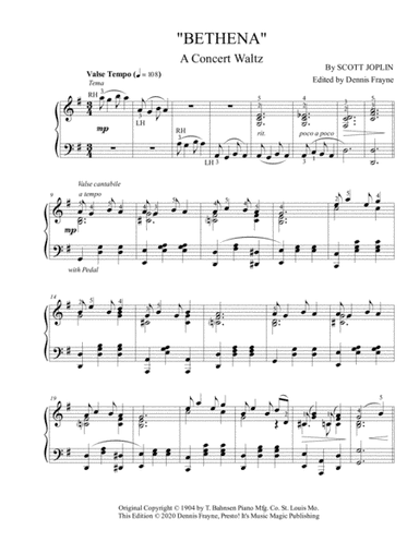Bethena - A Concert Waltz (arr. Dennis Frayne)