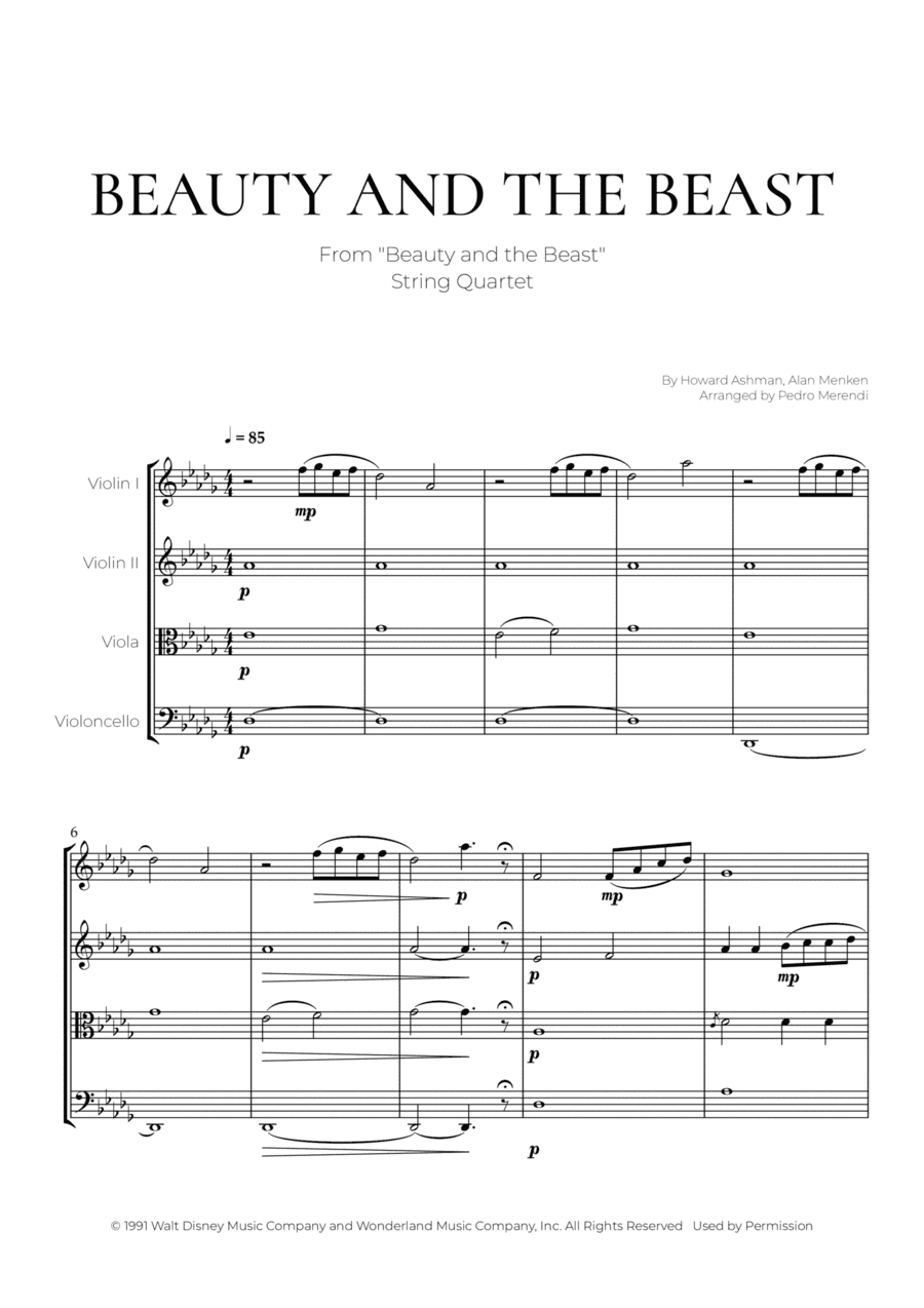 Beauty And The Beast (arr. Pedro Merendi)