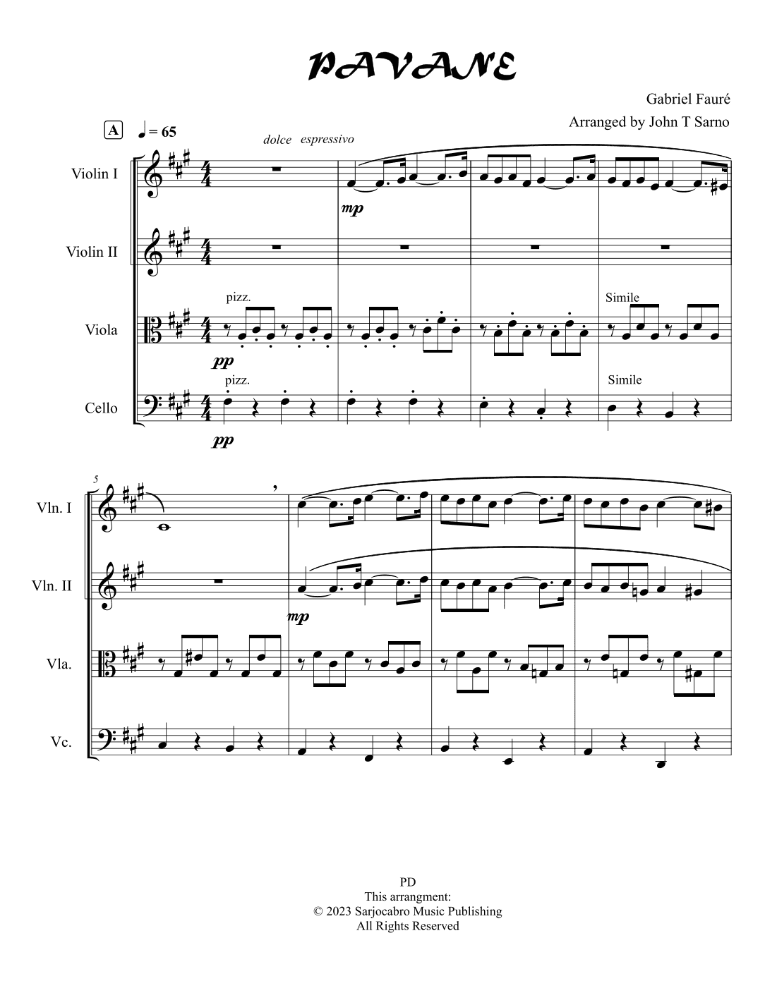 PAVANE (arr. John T Sarno)