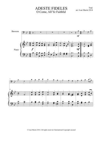 ADESTE FIDELES - O COME, ALL YE FAITHFUL - for Bassoon and Piano (arr. Ivan Marini)