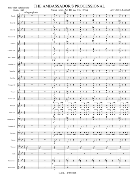 Swan Lake - Overture to Act III (Band) - Extra Score (arr. Glen D. Lienhart)