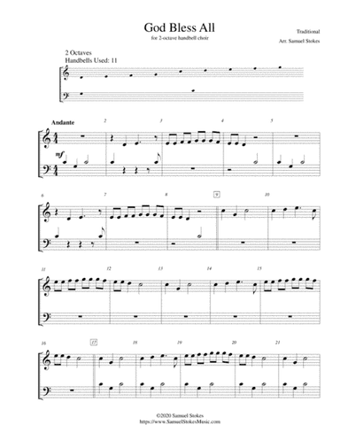 God Bless All - for 2-octave handbell choir (11 handbells) (arr. Samuel Stokes)