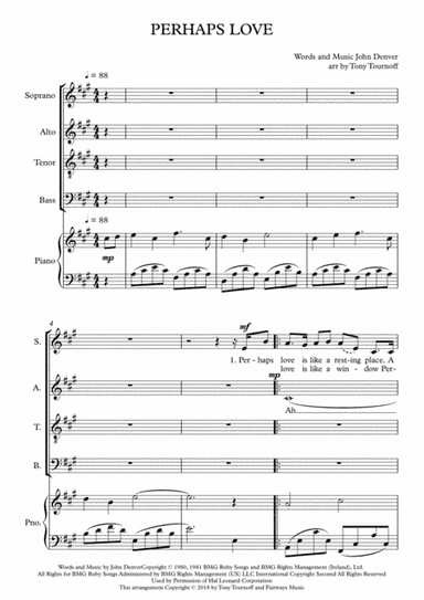 Perhaps Love (arr. Tony Tournoff)