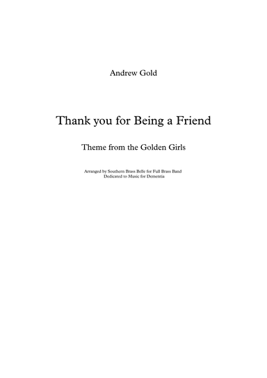 Thank You For Being A Friend (arr. Southern Brass Belle)