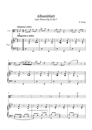 Lyric Pieces Op.12 No.7 (arr. André Nusa)