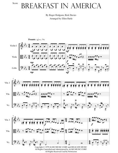 Breakfast In America (arr. Ellen Harle)