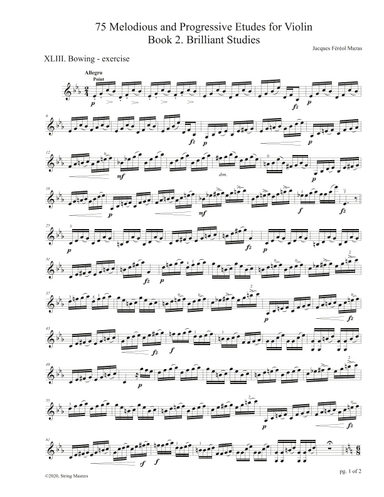 Mazas 75 Melodious & Progressive Etudes for Violin Book 2, No. 43 (arr. String Masters)