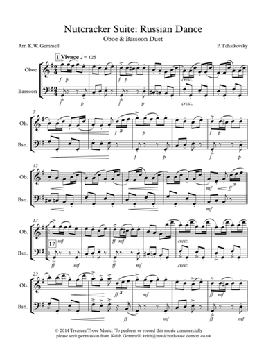 The Nutcracker Suite: Russian Dance - Oboe & Bassoon Duet (arr. K.W. Gemmell)