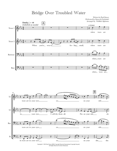 Bridge Over Troubled Water (arr. Tehillah Alphonso)