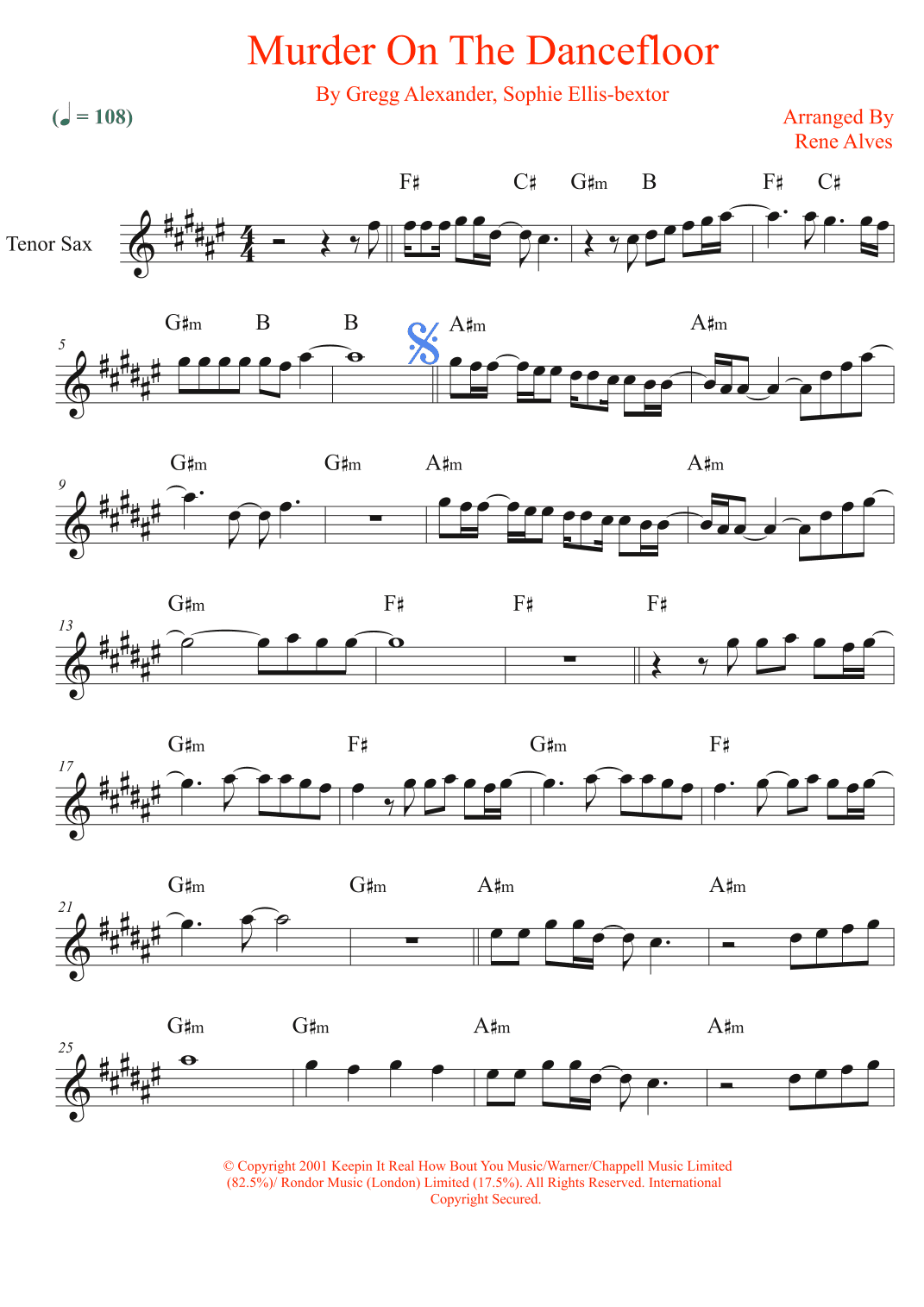 Murder On The Dancefloor (arr. Rene Alves)